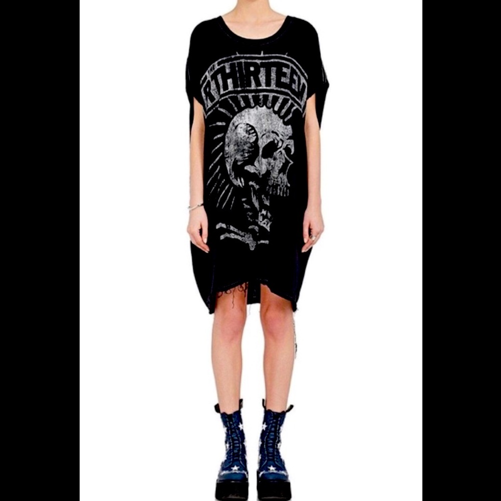 NWT Authentic R13 Oversized Black Skull Dress Small